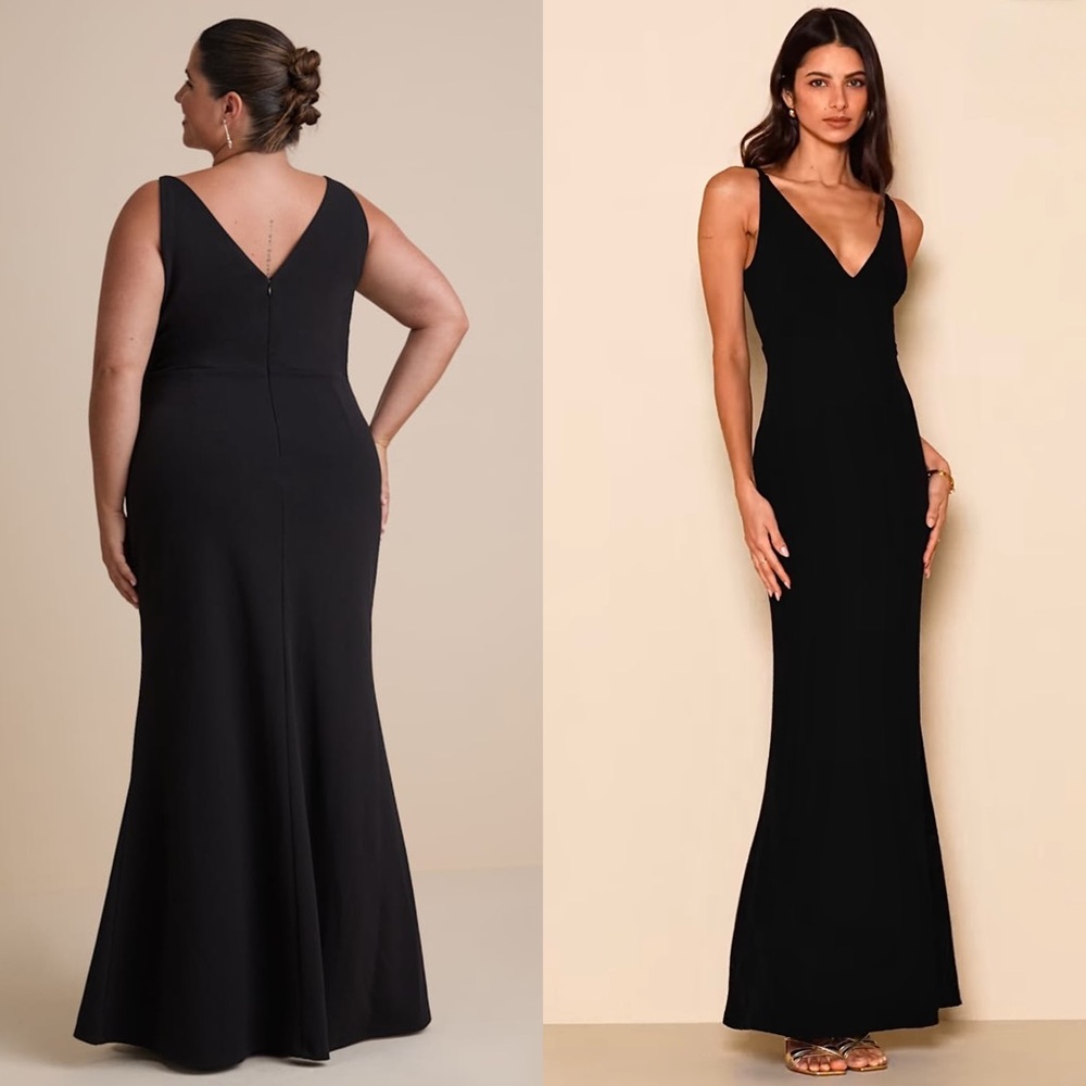LULUS Sleeveless V-Neck Mermaid Skirt Formal Quiet Luxury Wedding Guest Dress L - Picture 8 of 10